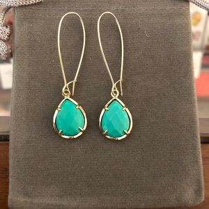 Kendra Scott macrame dee drop earrings in teal